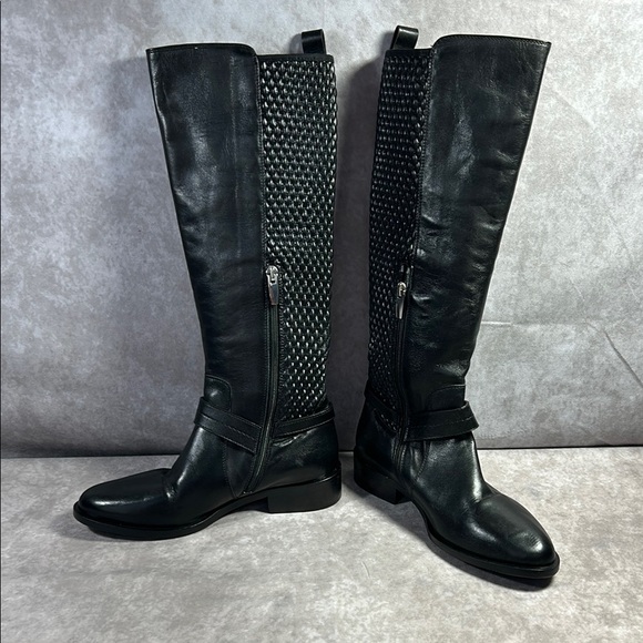 Ron White Shoes - Ron White EUC Women Black Leather Knee-High Boots Sz EU 36 Quilted Cushioned